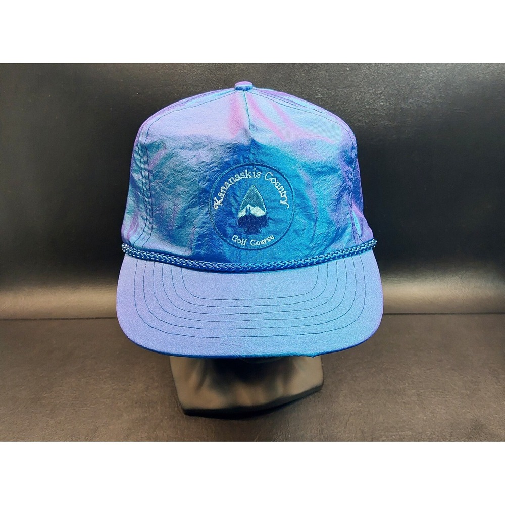 Vintage Kananaskis Country Golf Course Blue/Purple Cord Bill Snapback Hat Cap